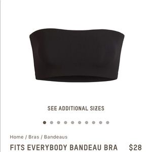 SKIMS Fits Everybody Bandeau Bra Black
